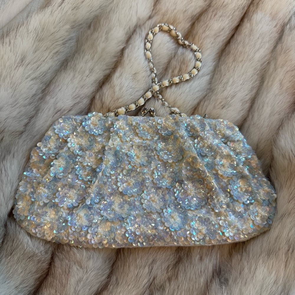 Elegant Vtg Sequin Clutch Bag